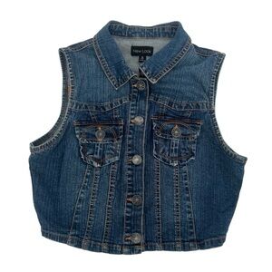 New Look Sleeveless Denim Jean Vest Size Med Women's